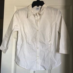 Gap Girls White Button Down Blouse